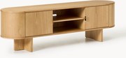 Houten tv-meubel Zumi met afgeronde hoeken