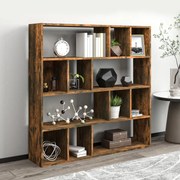 vidaXL Boekenkast 110x24x110 cm bewerkt hout gerookt eikenkleurig