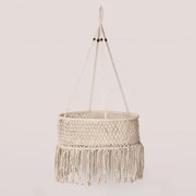 Hangende Decoratieve Macramé Mand Gerik Beige – Crème - Sklum