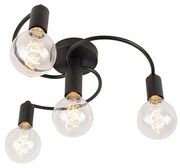 Smart plafondlamp zwart incl. 4 Wifi G95 - Facile