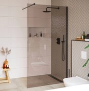 Saqu Modulo inloopdouche incl. antikalk 100x210cm bruin glas mat zwart