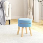 vidaXL Hocker rond fluweel lichtblauw