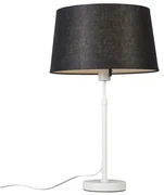 Tafellamp wit met kap zwart 35 cm verstelbaar - Parte Modern E27 rond Binnenverlichting Lamp
