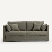 Slaapbank, 3 of 4 zits, in dik stonewashed linnen, Camille