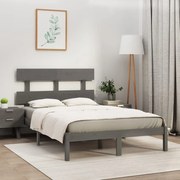 vidaXL Bedframe massief hout grijs 180x200 cm 6FT Super King