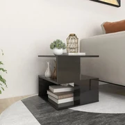 vidaXL Bijzettafel 40x40x40 cm spaanplaat hoogglans zwart