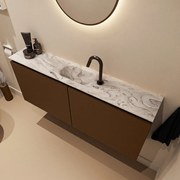 Mondiaz Ture DLux toiletmeubel 120cm rust met wastafel glace midden met kraangat