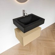 Zaro Alan badmeubel 60cm sand 1 lade met vrijhangende wastafel cloud midden 1 kraangat urban