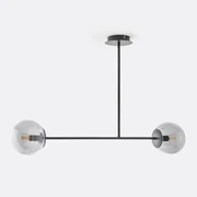 Hanglamp in metaal en gerookt glas, Atea