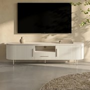 Tower Living Beige Tv-meubel Met Ribbels 185 Cm Corbetta - 185x45x45cm.