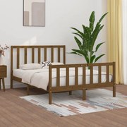 vidaXL Bedframe massief hout honingbruin 120x190 cm 4FT Small Double