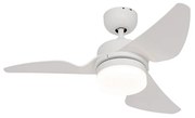 Plafondventilator met lamp wit 86.7cm incl. LED dimbaar met afstandsbediening - Yuki Modern rond Binnenverlichting Lamp