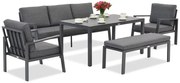 Zakintos Apetito 5 aluminium set met bank antraciet Garden Point