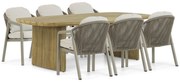 Tuinset 6 personen 240 cm Aluminium/rope Taupe Santika Furniture Santika
