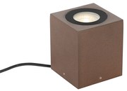 Buitenlamp Industriële tuinspot roestbruin vierkant IP65 - Lennard Industriele / Industrie / Industrial GU10 IP65 Buitenverlichting