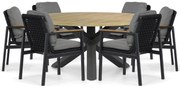 Tuinset Ronde Tuintafel 6 personen 160 cm Aluminium/rope Grijs  Coco Ralph/Rockville