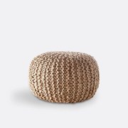Ronde poef in gevlochten jute Bisho