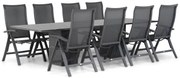Tuinset 8 personen 300 cm Aluminium/Textileen /Aluminium/textileen Grijs Presto Lucardo/Graniet