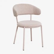 Set Van 2 Eetkamerstoelen In Verilo Bouclé Stof Bouclé Roze - Sklum