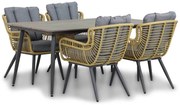 Tuinset 4 personen 180 cm Wicker/Aluminium/Aluminium/wicker Taupe Coco Azzano/Matale