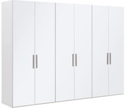 Goossens Kledingkast Easy Storage Ddk, Kledingkast 304 cm breed, 220 cm hoog, 6x glas draaideur