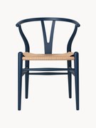 Houten stoel CH24 Wishbone Chair met handgevlochten zitvlak