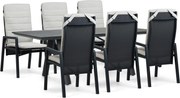 Tuinset 6 personen 230 cm Aluminium Grijs Lifestyle Garden Furniture Vivaro/Monza