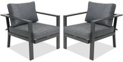 Aluminium fauteuil Sydney Garden Point antraciet - set van 2 stuks