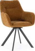 By-Boo Bliss Draaibare Eetkamerstoel Armleuningen Mosterd