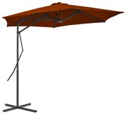 vidaXL Parasol met stalen paal 300x230 cm terracottakleurig