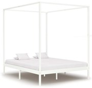 vidaXL Hemelbedframe massief grenenhout wit 160x200 cm