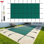 VEVOR Rechthoekige Zwembadhoes 4,87X9,75M Groen Winter Buiten Geschikt voor alle soorten zwembaden, zoals thuis, in de tuin, in hotels en in de techniek, ter bescherming van uw zwembad.