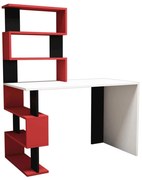 Homemania Computerbureau Snap 120x60x148,2 cm wit zwart en rood