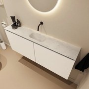 Mondiaz Ture DLux toiletmeubel 120cm talc met wastafel opalo midden zonder kraangat