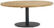 Dining Tuintafel rond 160 cm Aluminium/teak Grijs Saba