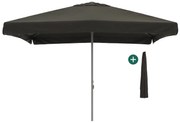 Parasol Shadowline Bonaire | Inclusief hoes | Vierkant | 350x350cm | Met katrol | Zwart | Kees Smit Tuinmeubelen