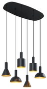Eettafel / Eetkamer Moderne hanglamp zwart 6-lichts - Biles Modern E27 Binnenverlichting Lamp