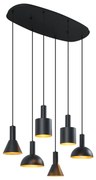 Moderne hanglamp zwart 6-lichts - Biles