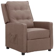 vidaXL Fauteuil verstelbaar stof taupe