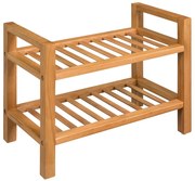 vidaXL Schoenenrek met 2 schappen 50x27x40 cm massief eikenhout