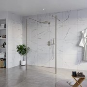 Fortifura Galeria Vrijstaande Inloopdouche - 120x200cm - Helder - antikalk - 8mm veiligheidsglas - 2 zijwanden 40cm - wandsteunen en hoekprofielen - Geborsteld Gunmetal PVD SW927771 2x/SW797917/SW797911 2x/SW798732 2x