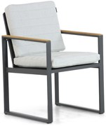 Tuinstoel Aluminium/Teak Grijs-antraciet Lifestyle Garden Furniture Faro