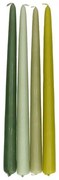 Kaarsen, set groen 4 stuks