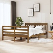 vidaXL Bedframe massief hout honingbruin 140x190 cm