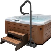 VEVOR Whirlpool leuning 272 kg draagvermogen Spa-leuning gemaakt van aluminiumlegering Zwembadleuning Hoogteverstelbaar van 122,92 tot 160 cm Handgreep Instaphulp 360° draaibaar voor zwembaden Whirlpools