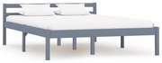 vidaXL Bedframe massief grenenhout grijs 120x200 cm