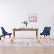 vidaXL Eetkamerstoelen 2 st stof blauw