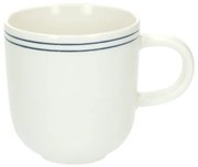 Theemok met blauwe streep, organisch, porselein,Ø 9 cm