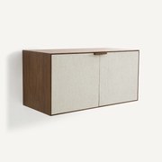 2-deurs kastje, notenhoutfineer en stof, Aldon