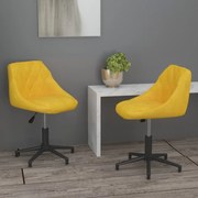 vidaXL Eetkamerstoelen draaibaar 2 st fluweel mosterdgeel